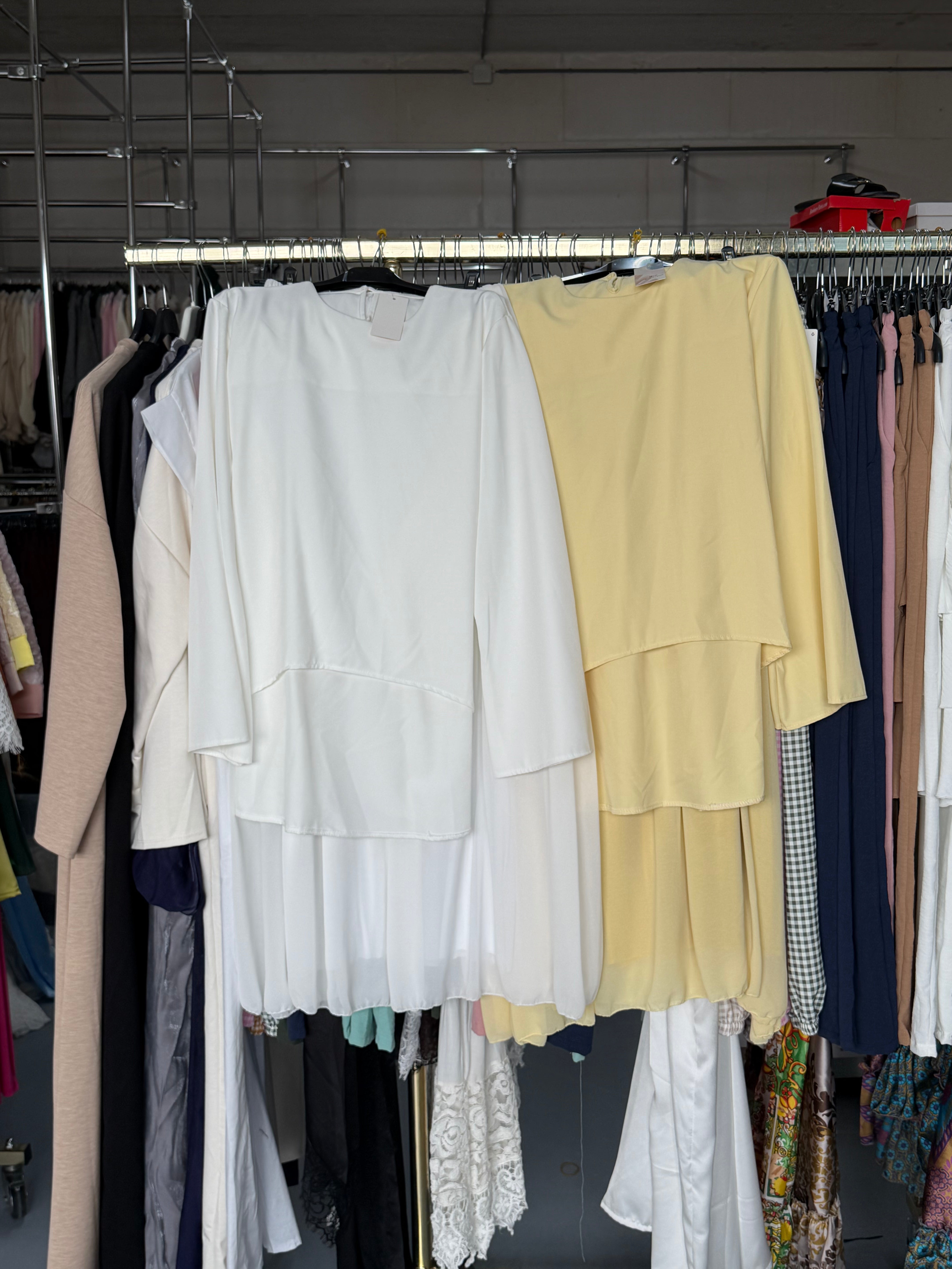 Rama8888882 gele en wit Zaria rok setjes