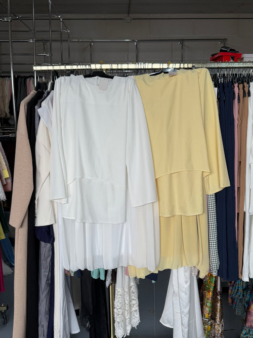 Rama8888882 gele en wit Zaria rok setjes