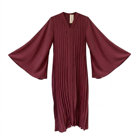 Flora wijde jurk - burgundy