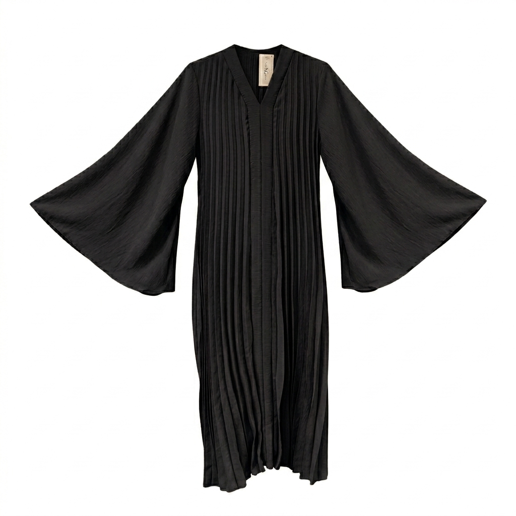 Flora wijde jurk - zwart