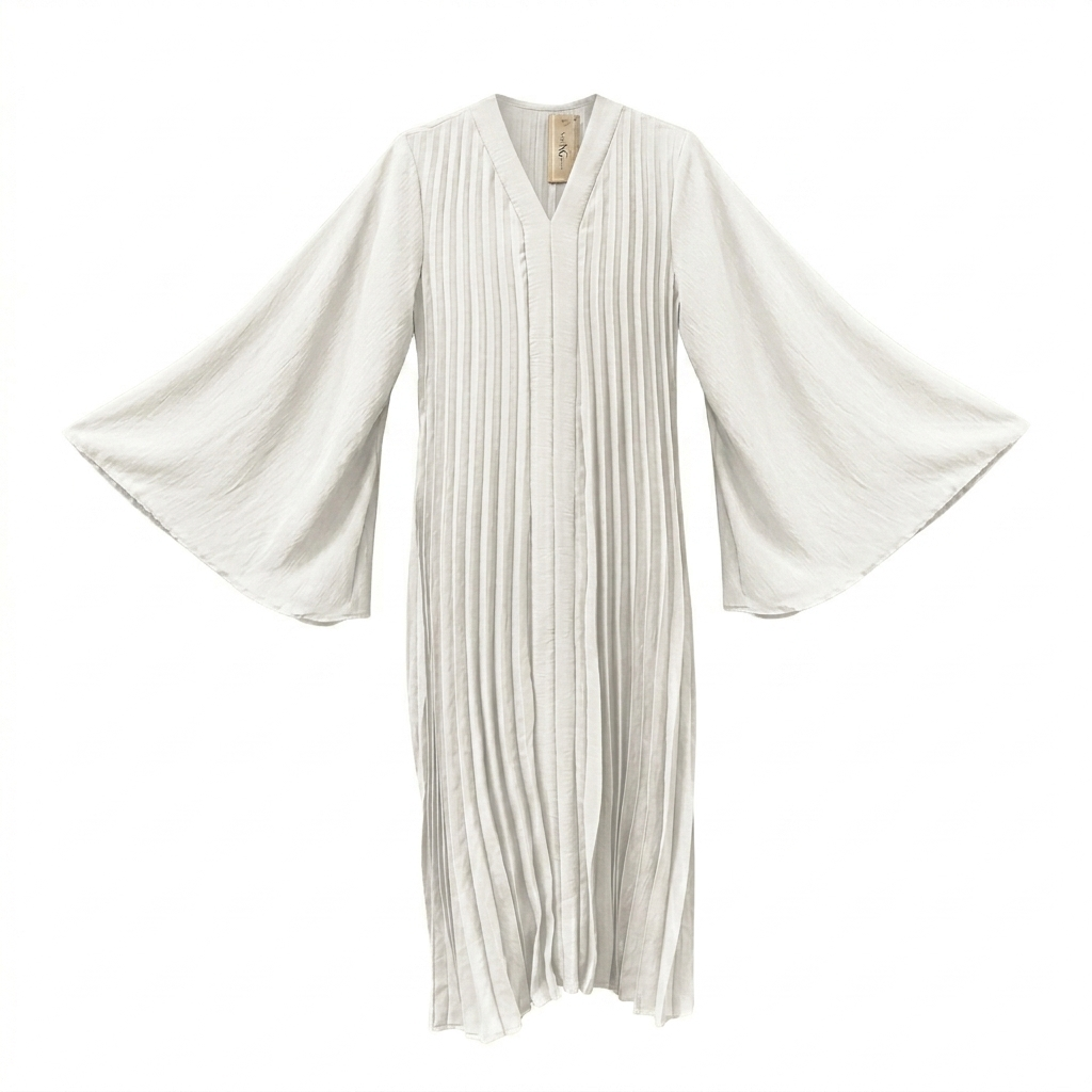 Flora wijde jurk - wit