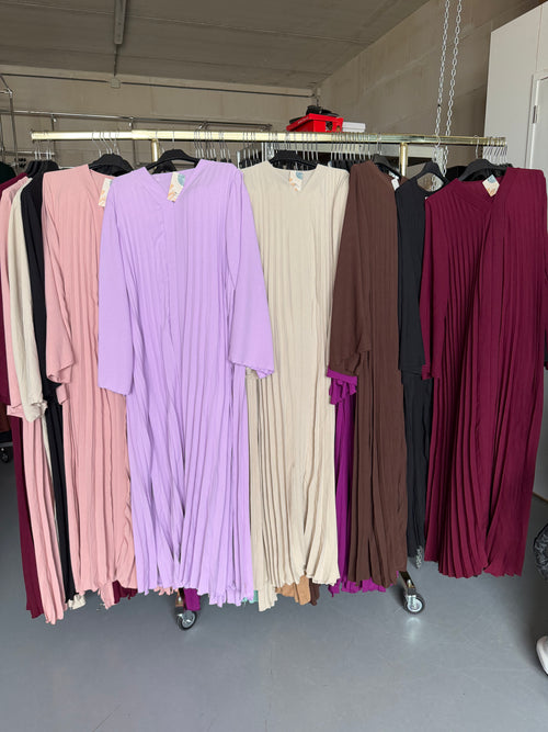 Sullynaya licht roze lila beige bruin zwart en bordeaux flora jurken (6)