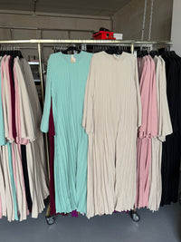 Ays70 beige en turqouise flora jurken