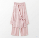 BLOEMEN KIMONO MET SATIJNEN BROEK - licht roze