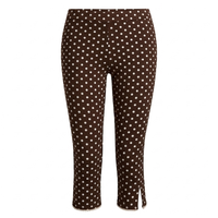 Legging bruin met ronde stippels wit