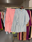 M roze en licht blauwe rok setjes viscose