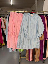 M roze en licht blauwe rok setjes viscose
