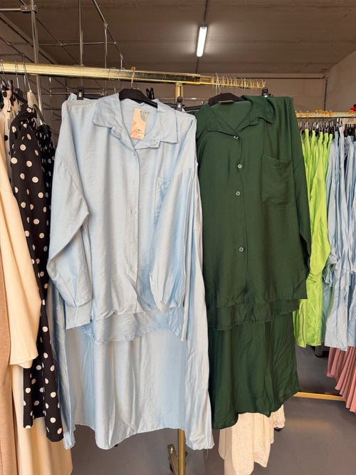 Tetouzintje donker groen en licht blauwe rok setjes van viscose
