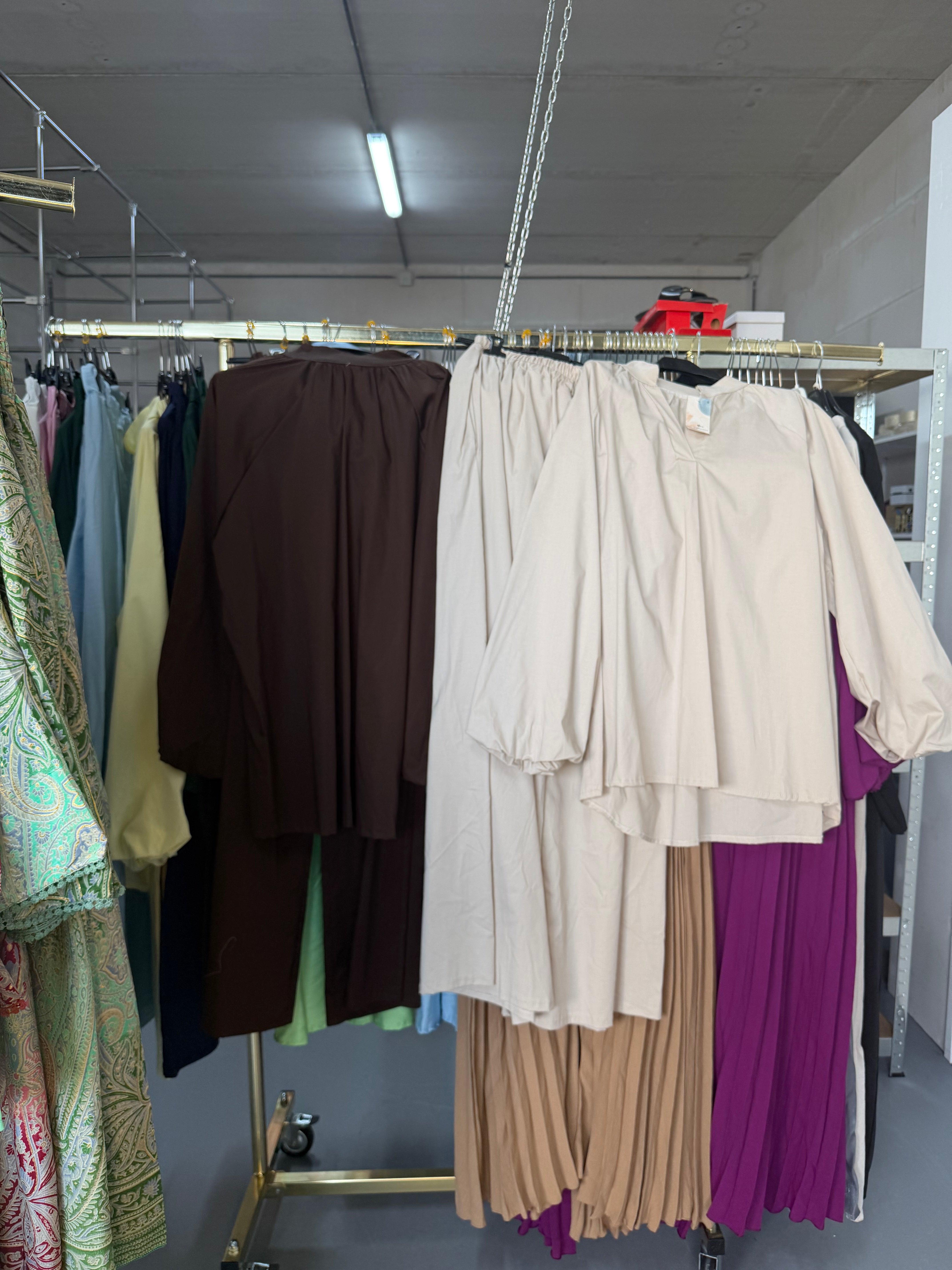 Melanine bruin en beige katoenen broek setjes