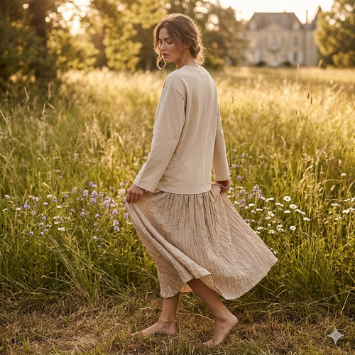 Lella long sleeves dress - beige