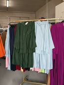Aminagucci donker groen en licht blauwe rok setjes van viscose