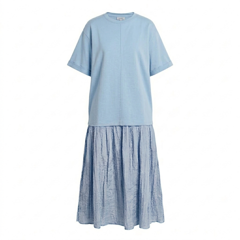 Lella short sleeves dress light blue