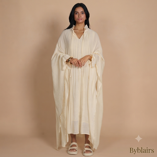 Sahara butterfly abaya - light beige