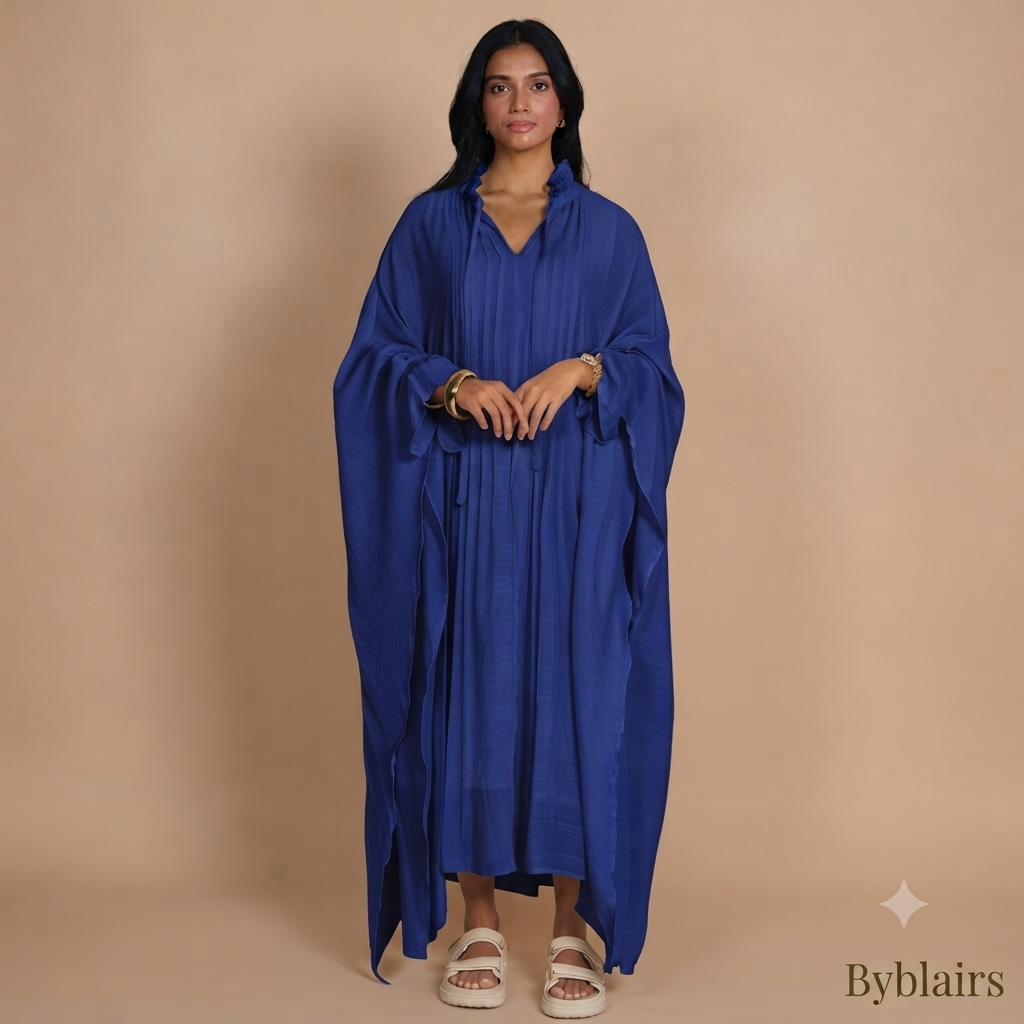 Sahara butterfly abaya - kobalt blauw