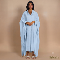 Sahara butterfly abaya - licht blauw