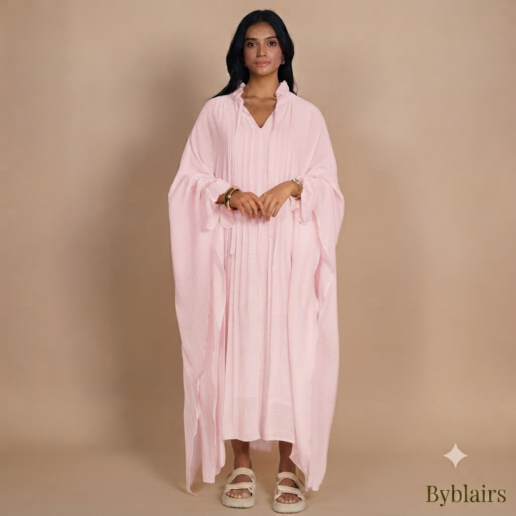 Sahara butterfly abaya - light pink