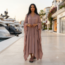 Sahara ruffles dress Abaya - oud roze