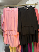 Keaamzorgtifl zwart Zaria rok set en roze viscose blouse rok set (samenvoegen)