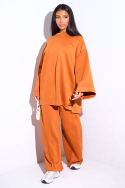 Comfy co-ord set met lange top en oversized broek
