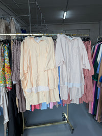 Rash beige en butter yellow large broek setje ruitjes