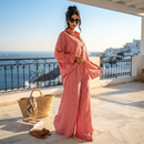 Geruiten oversized blouse met wijde broek - rood