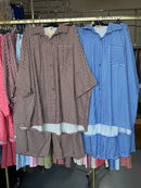 Manar bruin en blauw ruitjes broek setjes