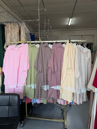 Elh0300 groen en bruin en butter yellow en burgundy en licht roze en beige broek setjes ruitjes