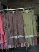 Decorationbyme groen en bruin ruitjes broek setjes maat L