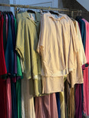 Khadija groen en beige ruitjes broek set maat L