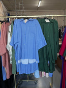 Faya decor blauw ruitjes broek set XL en viscose donker groene Broek set