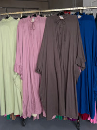 XNS  x786ns taupe en roze Abaya ruffles Sahara’s