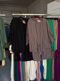 Vanshika taupe en zwart viscose broek setjes