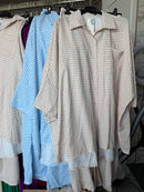 Elh0300 licht blauw en beige small ruitjes broek set