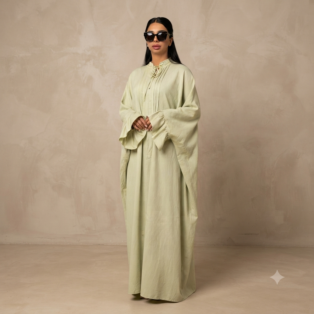 Sahara butterfly abaya - mint groen