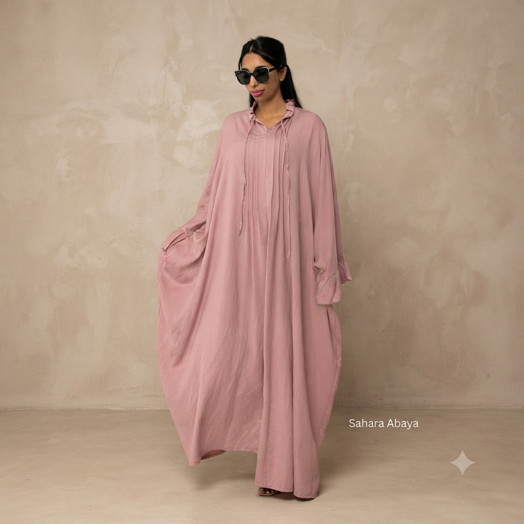 Sahara butterfly abaya - oud roze