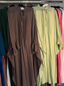Liyana37 taupe en mint groen Abaya Sahara jurken