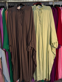 X taupe en mint groene abaya Sahara jurken