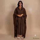 Sahara butterfly abaya - dark brown PRE ORDER