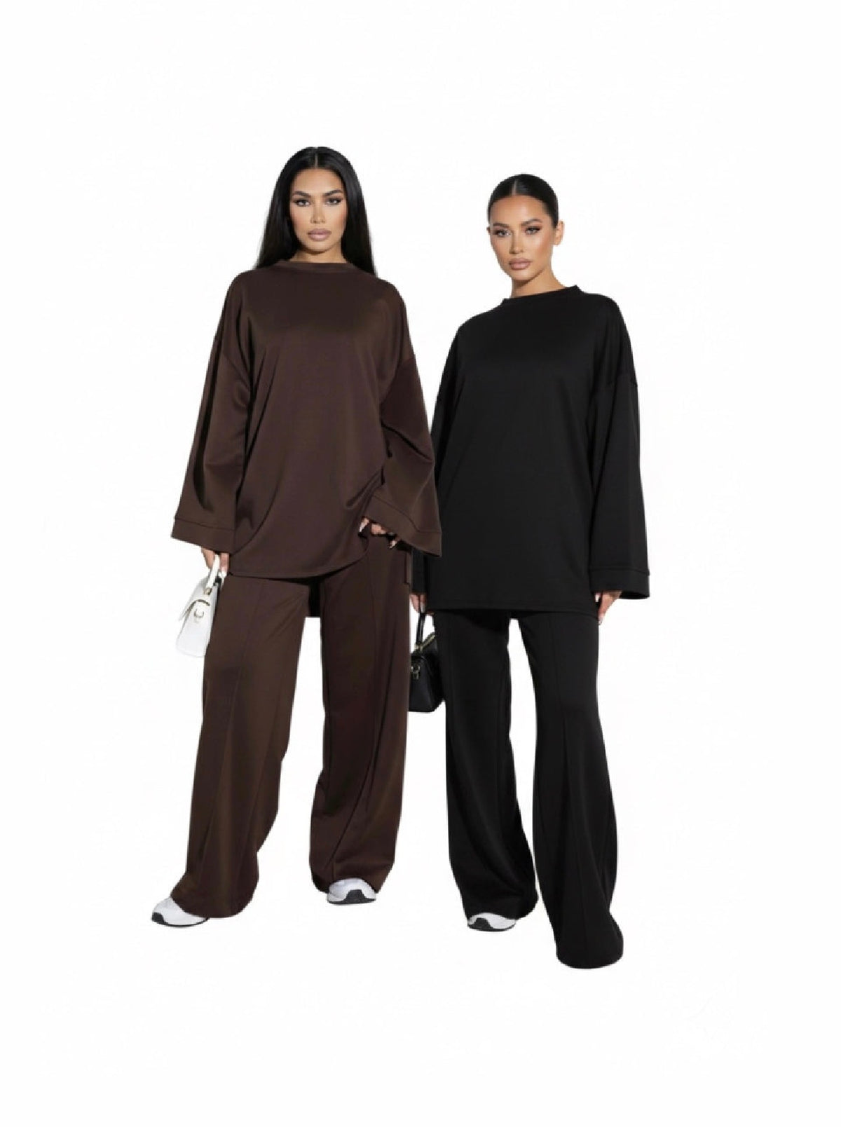 Comfy co-ord set met lange top en oversized broek - 6033
