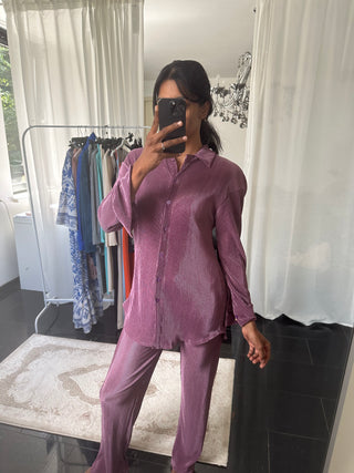 AMBER PLISSE PURPLE SET