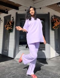 CRÊPE LILA TWEEDELIG SET