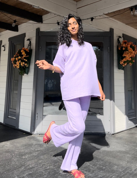 CRÊPE LILA TWEEDELIG SET