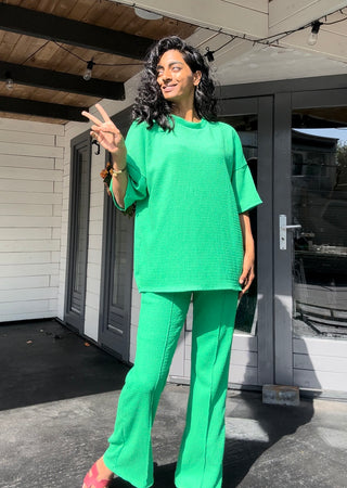 CRÊPE ZOMER TWEEDELIG SET GROEN