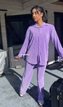 OVERSIZED PLISSE SET - LILA