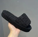FLUFFY SLIDES KATOENEN SLIPPER