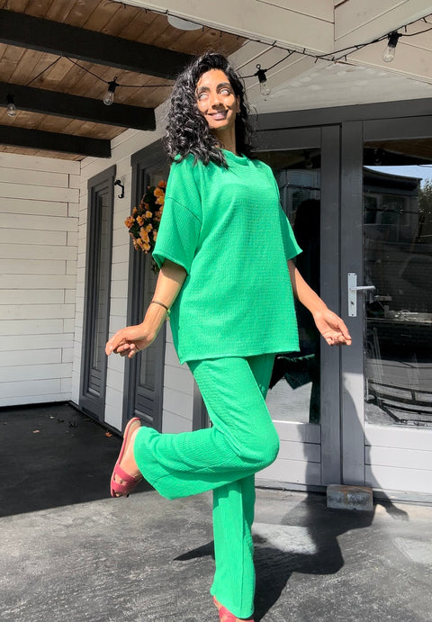 CRÊPE ZOMER TWEEDELIG SET GROEN