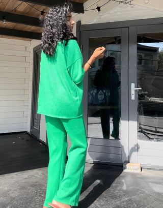 CRÊPE ZOMER TWEEDELIG SET GROEN