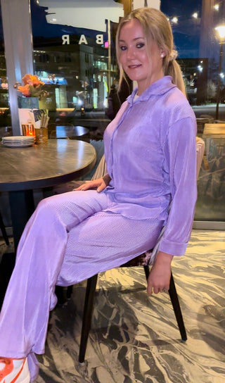 OVERSIZED PLISSE SET - LILA