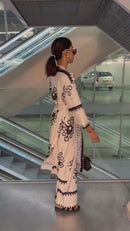 KIMONO SET CREAM ZWART