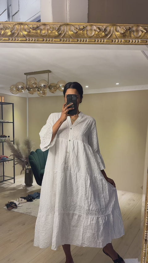 KATOENEN WIT ZOMER JURK